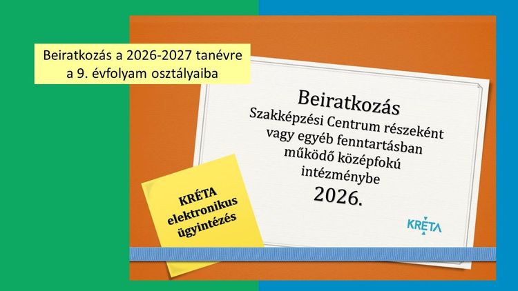 Beiratkozás a 2026/2027. tanévre