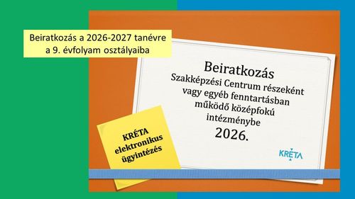 Beiratkozás a 2026/2027. tanévre